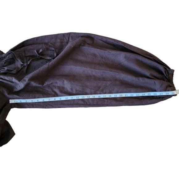 Brown cotton wide leg pant - Picture 6 of 7